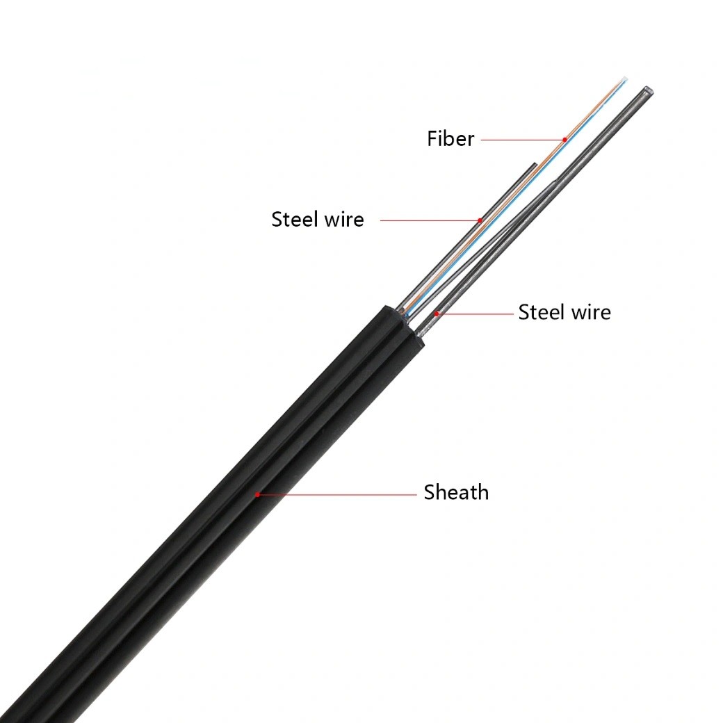 G657A1 G657A2 GJYXCH Fiber Optic Cable FTTH Outdoor 4 Core Flat Drop Self Supported