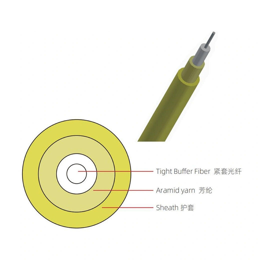 Simplex Fiber Optic Cable Outdoor Singlemode PVC Jacket For Data Communication