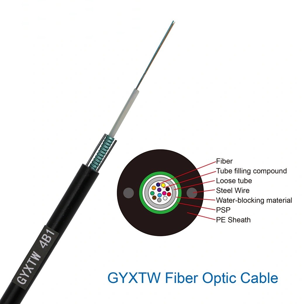 OEM Available GYXTW Single Mode Fiber Optical Cable Outdoor Communication Use