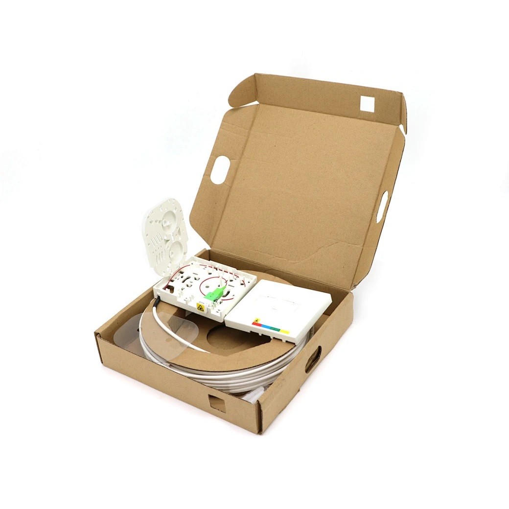 White FTTH Fiber Optic Patchcord With OTO Terminal Box