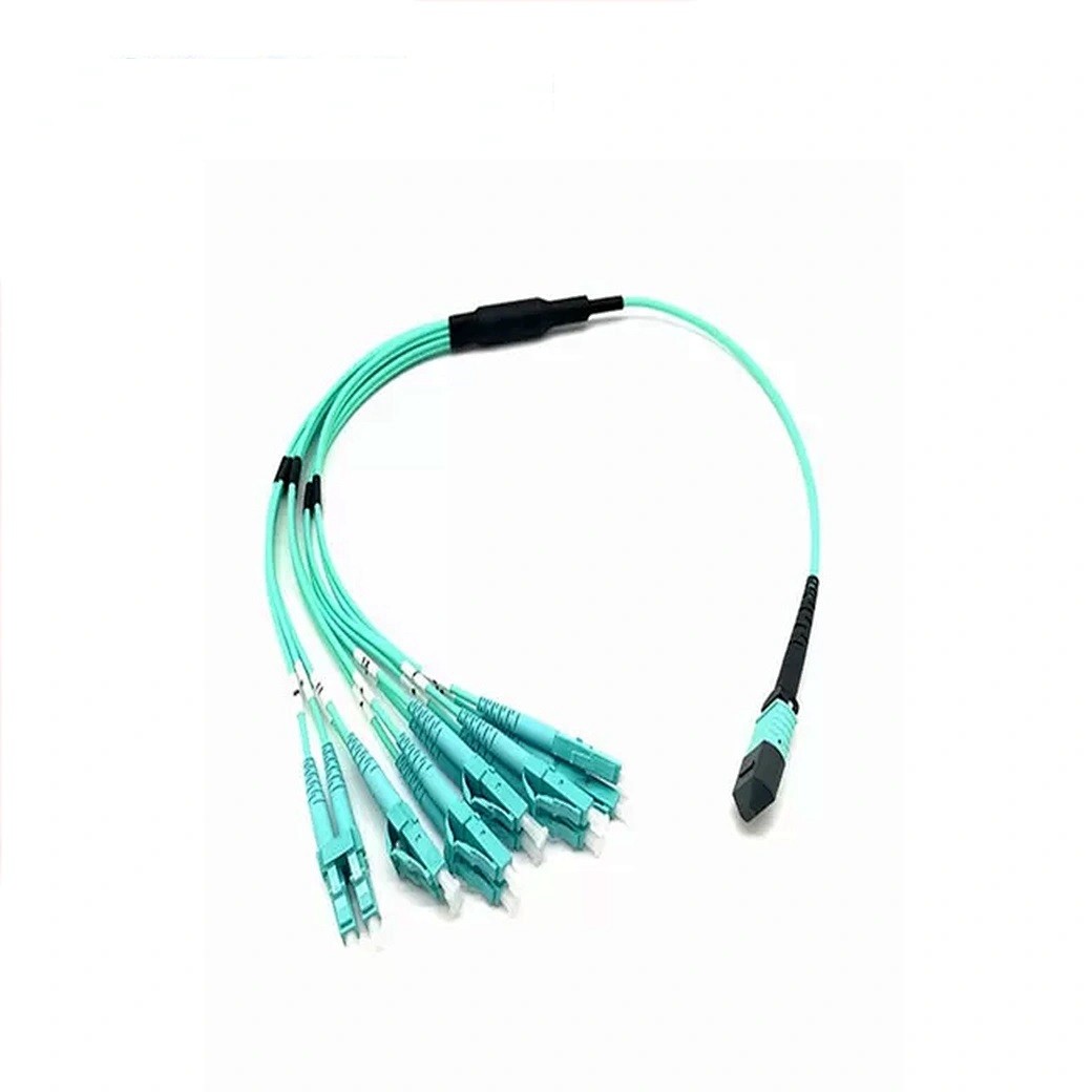 12 Cores Fiber Optic Patch Cables , MPO Multimode Patch Cable With LC Connector