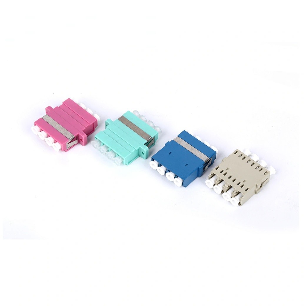 Multimode LC Quad Fiber Optic Adapter with ABS Housing , Ceramic Sleeve