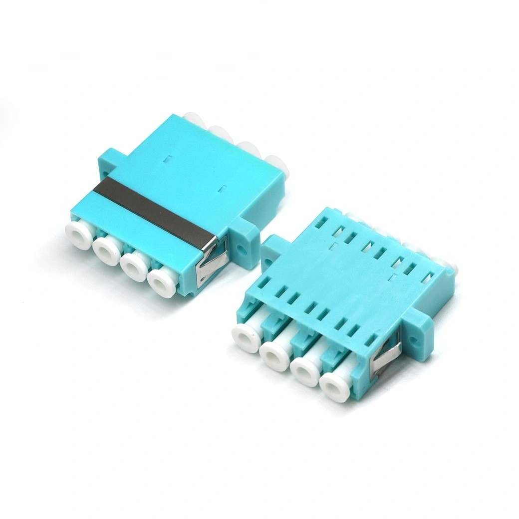 LC OM3 Quad optical fiber adapter for Optic LAN Blue / Beige / Aqua